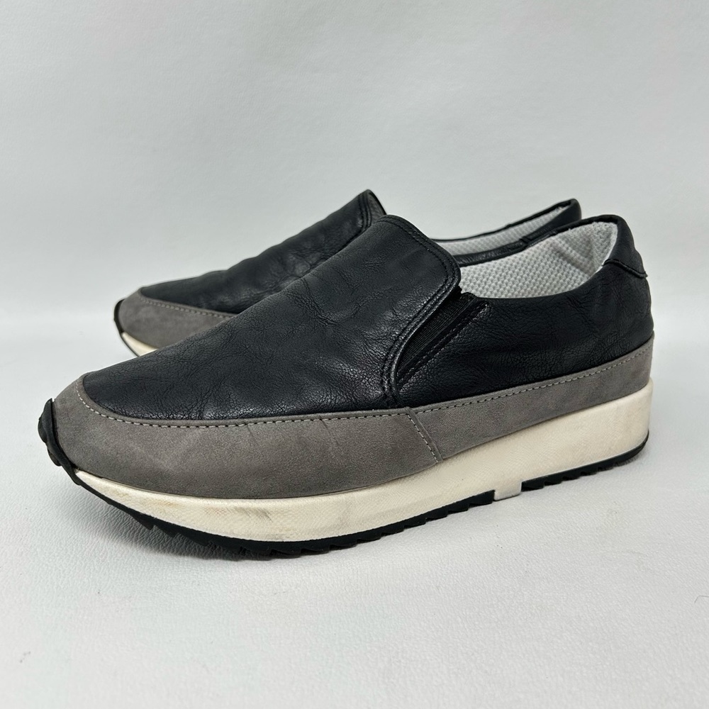 Arnaldo Bassini Black and Gray Leather Slide On Shoes, Women’s sz KR 245/US 7.5